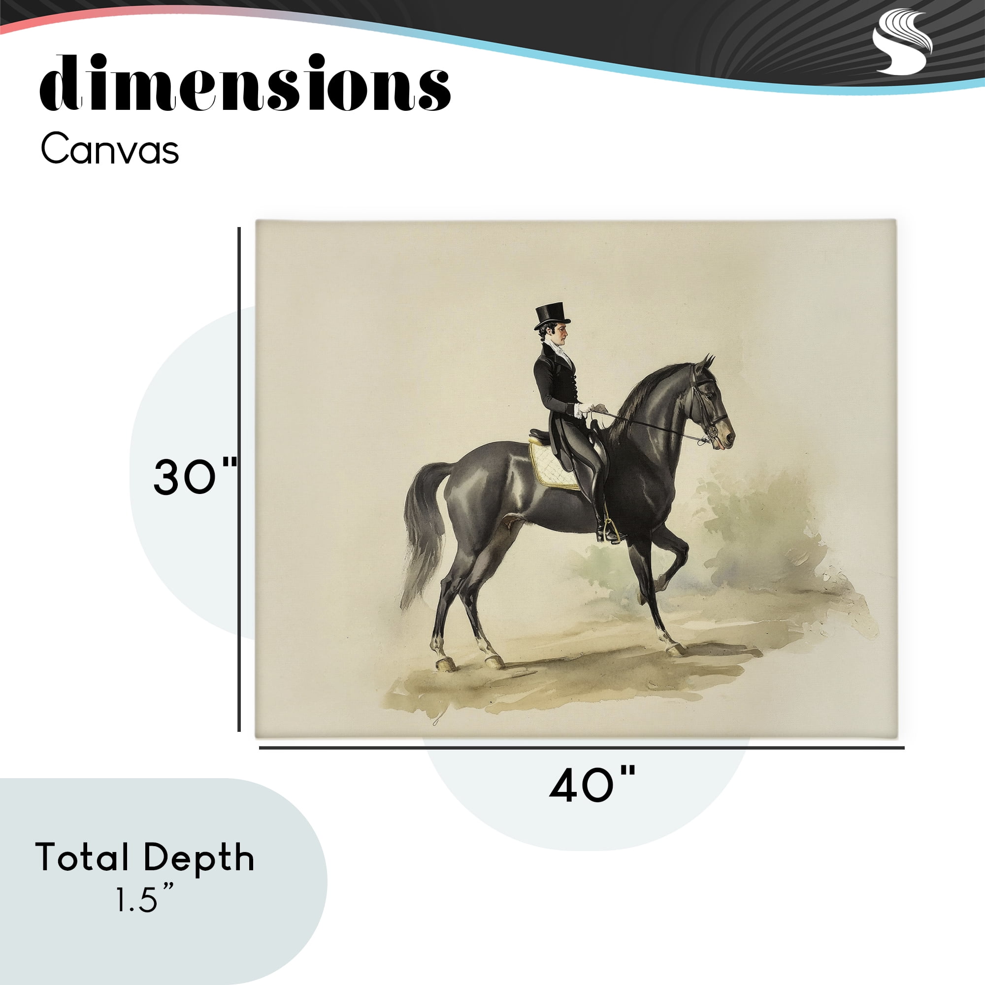 Stupell Industries Gentleman On A Horse Canvas Wall Art, design by Sisi and Seb