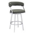 thumbnail image 1 of Armen Living Saturn 30" Modern Faux Leather Bar Stool in Gray, 1 of 10