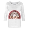 thumbnail image 4 of Elegante blusa de manga tres cuartos con cuello redondo retro para mujer con estampado de Pascua y manga tres cuartos OAVQHLG3B Store  lin121212, 4 of 4