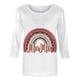 thumbnail image 4 of Elegante blusa de manga tres cuartos con cuello redondo retro para mujer con estampado de Pascua y manga tres cuartos OAVQHLG3B Store  lin121212, 4 of 4