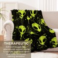 thumbnail image 3 of Alien Blanket for Adults Kids Boys, Flannel Alien Blankets Gifts, Street Art Style Alien Throw Blanket for Sofa Couch Bed Living Room Soft Warm Cozy Alien Decor 60" x 50", 3 of 7