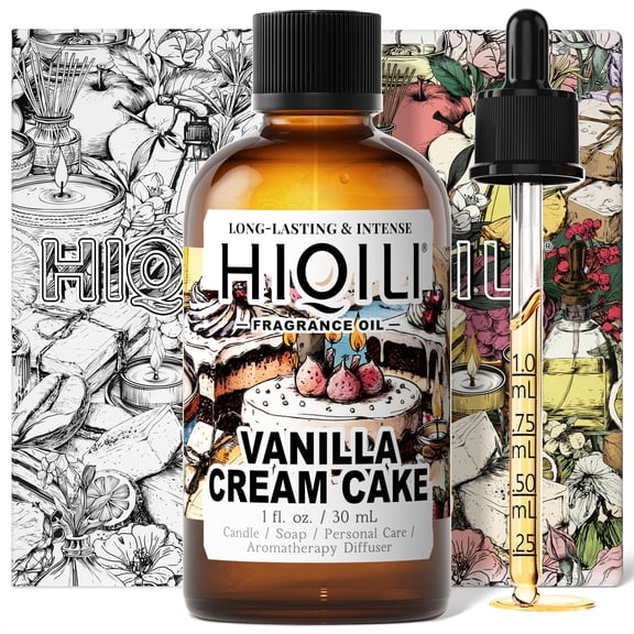 HIQILI Vanilla Cream Cake Fragrance Oil, 30mL Sweet Scent for Diy Perfume & Candle Making