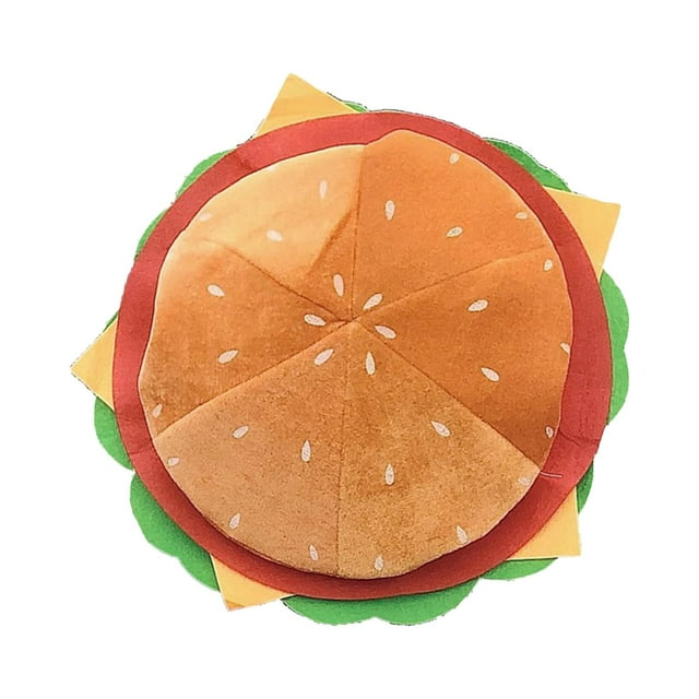 Gorro de Hamburguesa, Bonito Sombrero de Fiesta, Divertido Abrigo para La Cabeza, Gorro de Disfraz para Adultos, Niños, Hombres, Mujeres Y Niñas