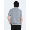 thumbnail image 3 of Free Assembly Men's Textured Stripe Polo Sweater with Short Sleeves, Sizes S-3XL, 3 of 6