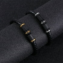 Fashion Leather Woven Magnetic Buckle Bracelet