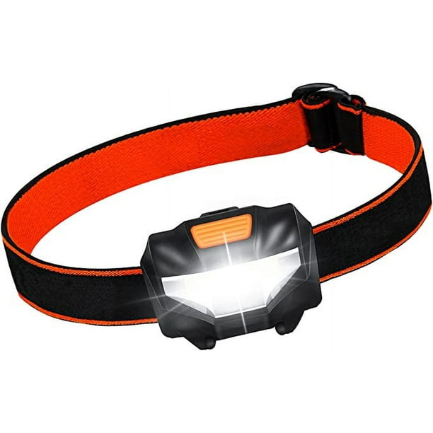 Linterna frontal, 3 pilas AAA incluidas, potente linterna frontal con 3 modos de iluminación, ángulo de haz ajustable de 60°, 140 LM, impermeable y ligera, linterna LED para pesca, camping, lectura, s