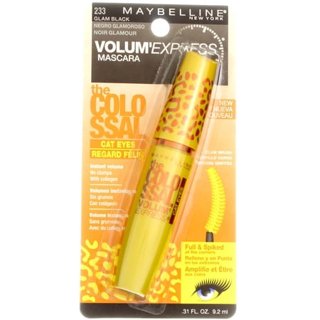 Maybelline Volum' Express The Falsies Colossal Cat Eyes Washable Mascara, Glam Black [233], 0.31 oz (Pack of 3)