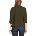 thumbnail image 3 of Women's Casual Office Wear Open Draped Front 3/4 Sleeves Basic Solid Blazer Jacket S-3XL, 3 of 3
