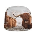 thumbnail image 2 of Daiia Yak print Flat Bill Hats Flat Brim Trucker Cap Baseball Cap Adjustable Classic Low Profile Hat Unconstructed Plain Cap, 2 of 9