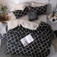 thumbnail image 1 of Juego de Cama Negro con Funda de Almohada Diseño Geométrico, 1 of 5