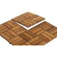 thumbnail image 3 of Solid Teak Wood Interlocking Flooring Tiles (Pack of 10), 12" x 12", Brown, 3 of 6