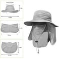 thumbnail image 7 of 2 Pieces Men's Wide Brim Fishing Hat Outdoor UPF 50+ Sun Protection Removable Face and Neck Flap, 7 of 7