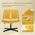 thumbnail image 3 of Nouhaus Criss Cross Chair,Armless Cross Legged Office Chair No Wheels, Hight Adjustable Wide Seat Swivel Vanity Home Computer Task Desk Chair (Yellow), 3 of 17