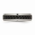 thumbnail image 3 of Titanium Polished Black Enamel Braid Design 6mm Ridged Edge Band (Size 12) Made In China tb193-12, 3 of 4