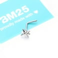thumbnail image 2 of BM25 Polaris Sparkle North Star L-Shaped Nose Ring-Clear Gem, 2 of 3