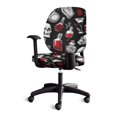 thumbnail image 4 of Chririnla Skull Red Bottle Print Office Computer Chair Covers Removable Split Stretchable Seat Cover for Friends, Anti-Slip Anti-Dust Desk Chair Cover for Gaming Chairs, 4 of 8