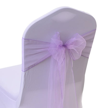 

Set of 10 Chair Bows Sashes Tie Back Decor Item Cover for Wedding Reception Events Banquets Chairs DecorationLavender