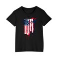 thumbnail image 4 of GERsome Unisex Kids American Flag Short Sleeve T-Shirts Boys Girls 4th of July Patriotic Crew Neck Pullover Tops, 9-10 Years, 4 of 4