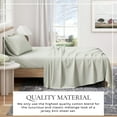 thumbnail image 2 of Cotton Heathered Melange Jersey Knit Bed Sheet Set (King, Heathered Aqua), 2 of 7