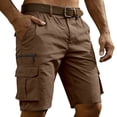 thumbnail image 4 of XFeng Men Black Cargo Shorts Zipper Button Pockets Loose Knee‑Length Casual Outdoor Shorts, 4 of 6