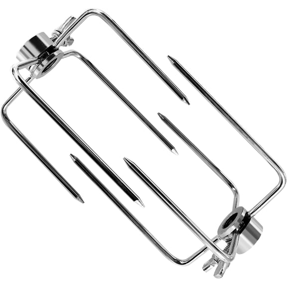 2Pcs Stainless Steel BBQ Grill Rotisserie Forks Heavy Duty Grill Rotisserie Spit Meat Forks Fits 3/8-Inch and 5/16-Inch Square Spit Rods for Outdoor Picnic, Camping, and BBQ Parties