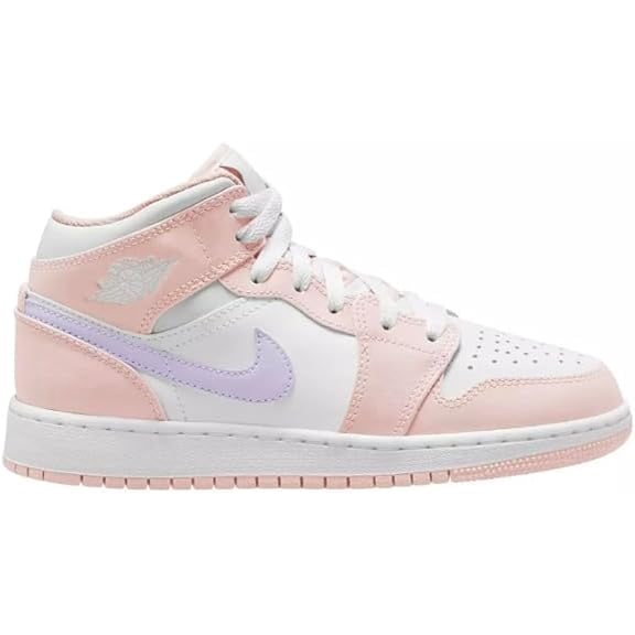 Big Kid's Jordan 1 Mid Pink Wash/Violet Frost-White (FD8780 601) - 6.5