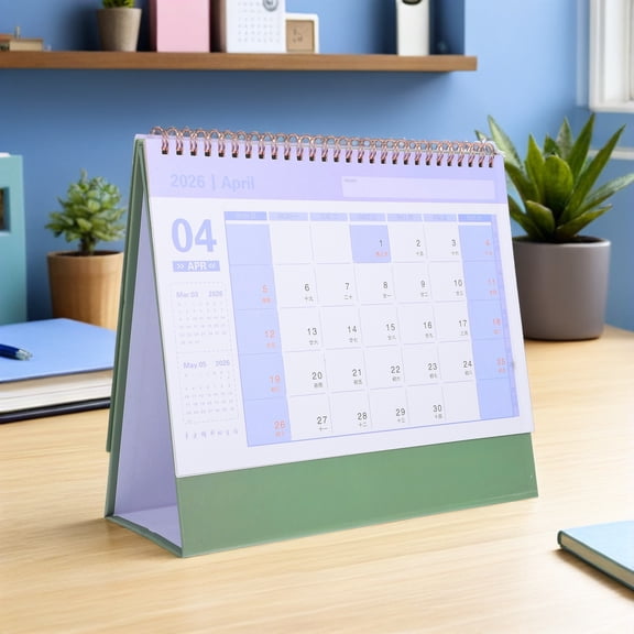 AURARMLET 2026 Desk Calendar with Foldable Stand, Small Monthly Planner for Note Taking and Scheduling, 1 Pack