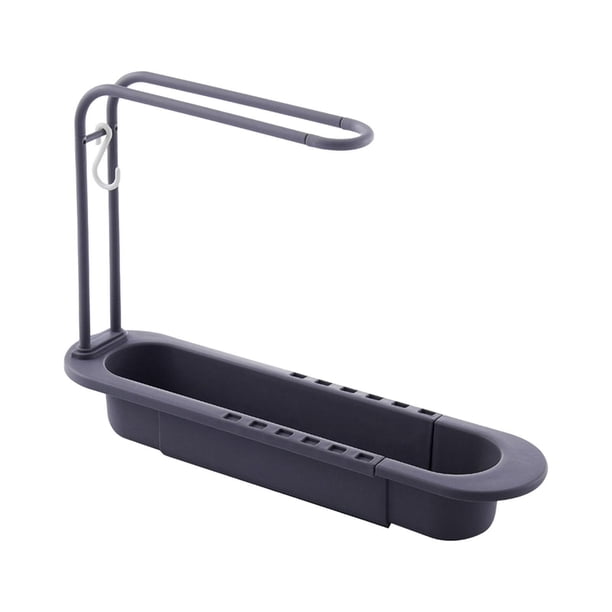 Cateissary Kitchen Sink Sponge Holder with Dish Hanger Kitchen Rack Towel Cloth Organizadores de utensilios de cocina Gris