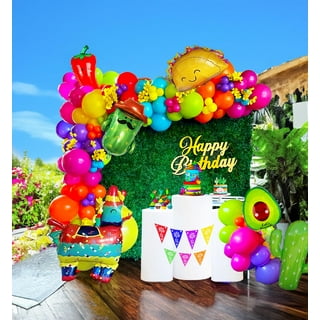 8PCS Fiesta Party Decorations, Cinco de Mayo Mexican Theme Party Supplies  Cactus Llama Balloons,8 Hanging PCS for Taco Tuesday Birthday Luau Party  Supplies 