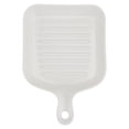thumbnail image 1 of Assiette Carrée pour Gril avec Revêtement Antiadhésif, Plateau d'Égouttage Réutilisable pour Vaisselle, Transfert des Aliments avec Manche Court (Blanc), 1 of 8