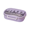 thumbnail image 2 of Border Student Bento Box Children Sealed Fruit Box Salad Box Work Microwave Lunch Box Chopsticks Dip Container Cute Kids Bento Lunch Box, 2 of 6