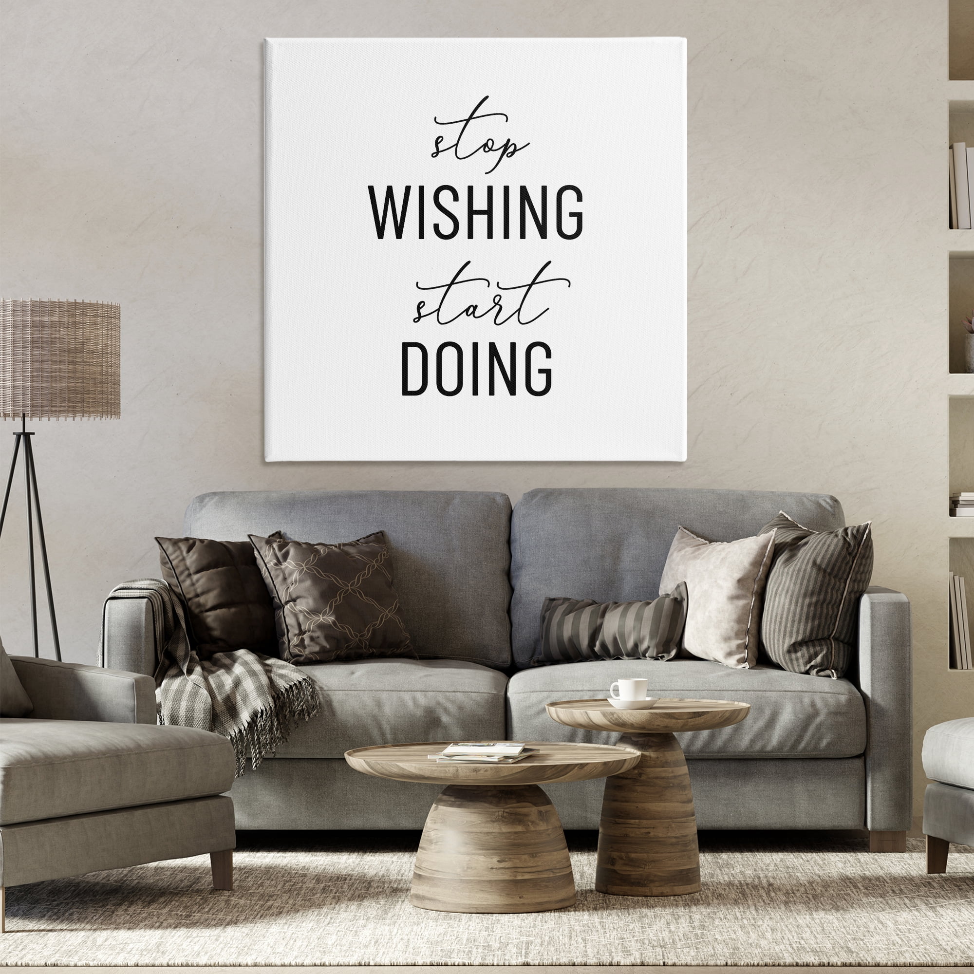 Stupell Industries Motivational Start Doing Text & Numbers Painting Wrapped Canvas Art Print Wall Art, 36 x 36