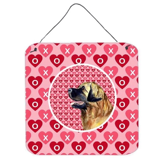 Leonberger Valentines Love And Hearts Aluminium Metal Wall Or Door Hanging Prints