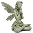 thumbnail image 2 of Napco Zen Flower Fairy Pale Green 11 Inch Resin Stone Outdoor Garden Statue, 2 of 3
