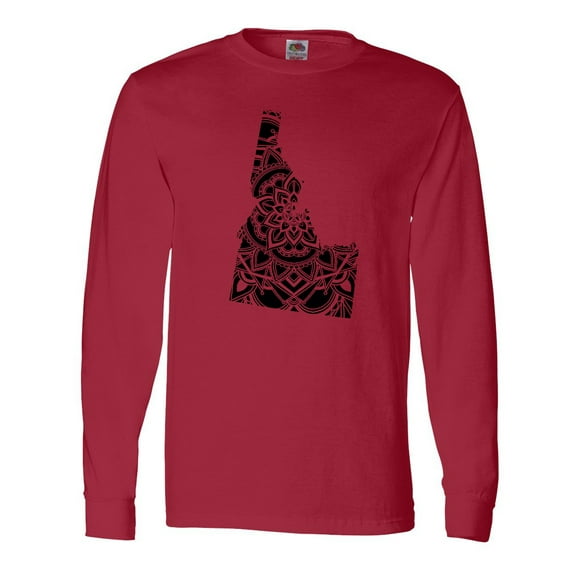Inktastic Idaho Silhouette Mandala Long Sleeve T-Shirt