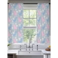 thumbnail image 2 of Pink Blue Dinosaur Sheer Curtains 2 Panels Set Pixel Art Style Cartoon Animals Heart Farmhouse Sheer Window Curtains Light Filtering Rod Pocket Voile Drapes for Bedroom Living Room 52"x63", 2 of 9
