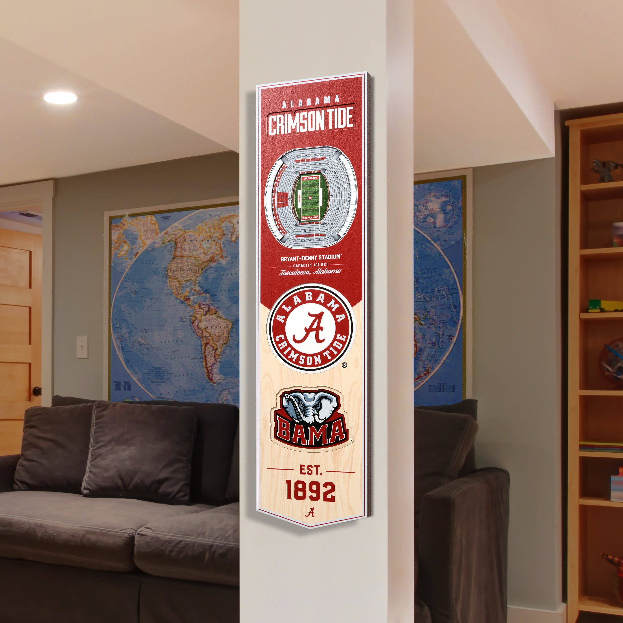 Alabama Crimson Tide 8'' x 32'' 3D StadiumView Banner