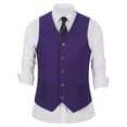thumbnail image 4 of TOWED22 Men's Suede Leather Vest Cowboy Western Waistcoat Casual Slim Fit Suit Vest(Purple,S), 4 of 9