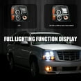 thumbnail image 2 of Spec-D Tuning LED Dual Halo Headlights Black Compatible with 2002-2006 Cadillac Escalade All, Left + Right Pair Headlamps Assembly, 2 of 7