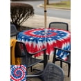 thumbnail image 5 of Outdoor Tablecloth with Umbrella Hole for Patio/Picnic/Party/Camping, Blue Red Tie-dye Waterproof Table Cloth Square Cover Washable, Vintage American Stars Abstract Art (60"x 60"), 5 of 8
