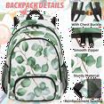 thumbnail image 2 of Herdesigns Eucalyptus Leaves Large Backpack Set with Lunch Box Lightweight Water Resistant Travel Laptop Backpacks Casual Daypacks for Women Men, 2 of 8