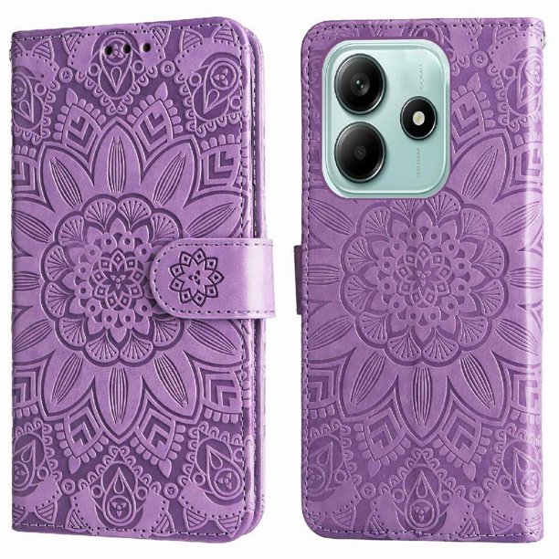 Funda tipo cartera GANGXUN para Xiaomi Redmi Note 14 5G , diseño girasol, cuero PU, soporte, cierre magnético, tarjetero