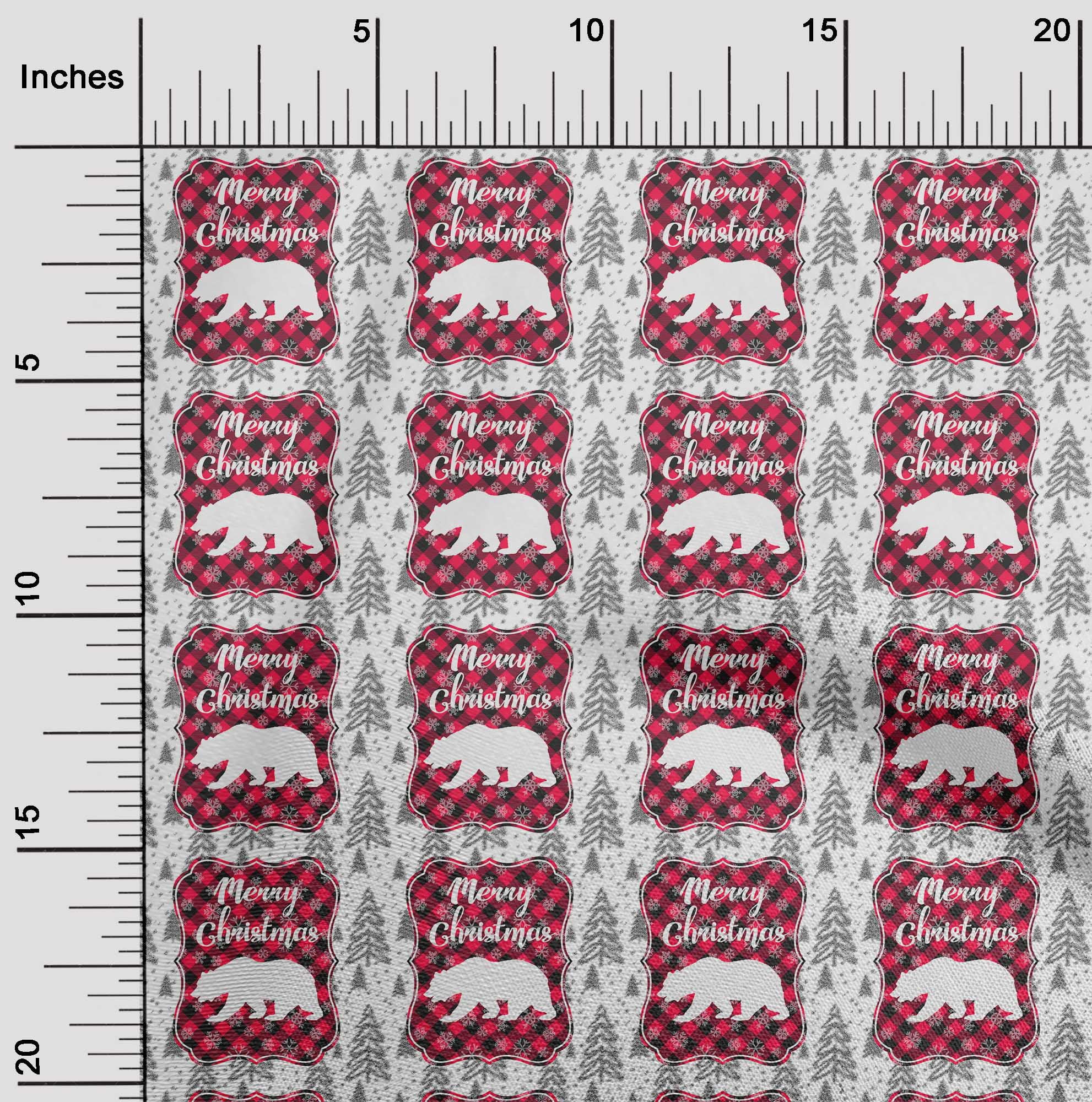 oneOone Polyester Spandex White Fabric Merry Christmas Dress Material Fabric Print Fabric By The Yard 56 Inch Wide-852
