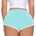 thumbnail image 2 of FRSASU Women's Shorts High Waisted Solid Color Booty Retro Dolphin Shorts, Yoga Gym Running Workout Biker Mini Shorts Pants Light Blue, 2 of 7