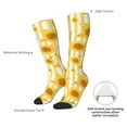thumbnail image 5 of Knee High Socks for Men and Women, Yellow White Striped Sunflower Althletic Compression Socks, Support Long Tube Socks for Outdoor Sport, Calf Socks, High Stockings for Women Men, 5 of 7