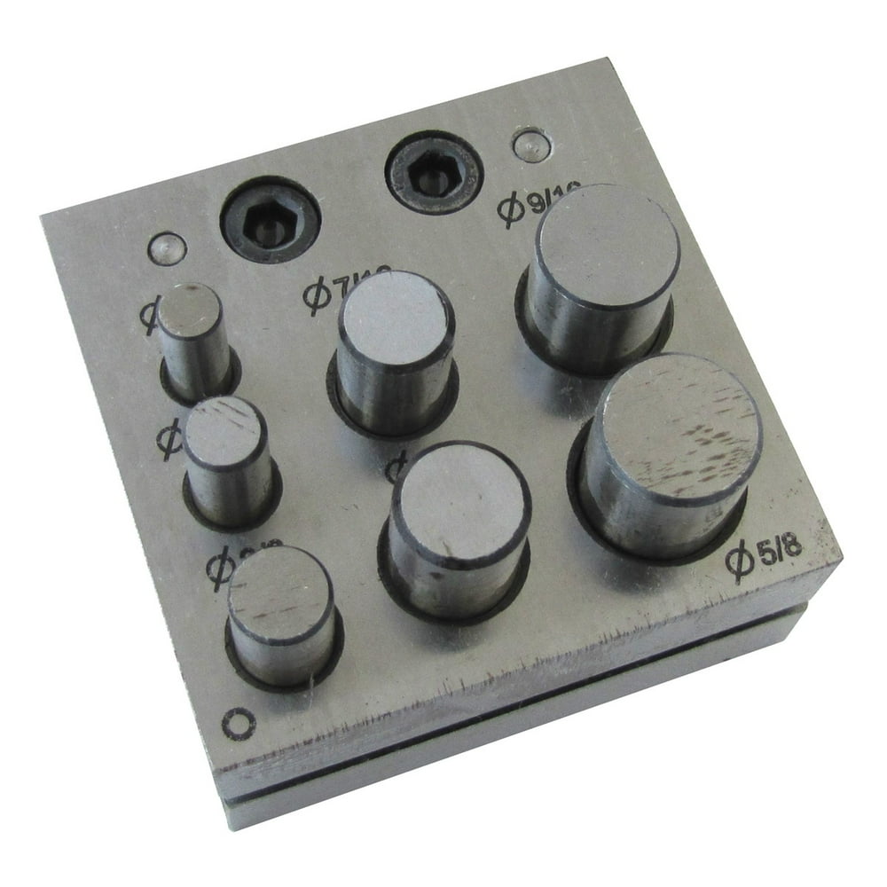 Jewelers Disc Cutter 7 Hole Punch Set Metal Circle Cutting Punching