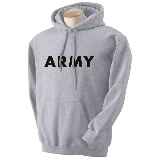 ZeroGravitee - ARMY Hooded Sweatshirt in Gray - Walmart.com - Walmart.com