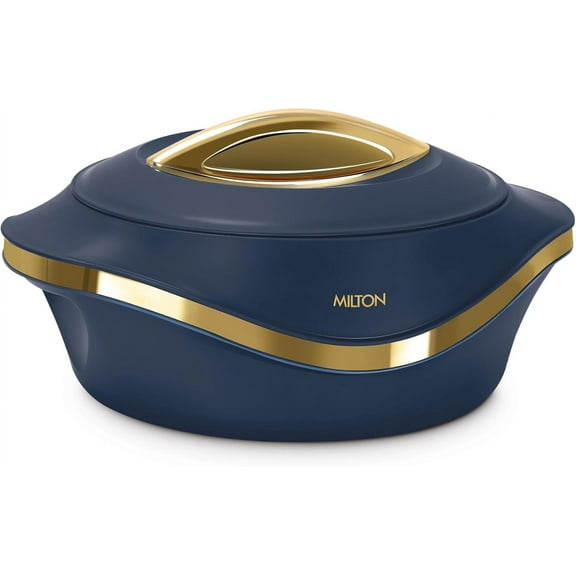 MILTON Pearl 2500 Inner Stainless Steel Casserole, 2.1 liter, Blue | BPA Free | Food Grade | Easy to Carry | Easy to Store