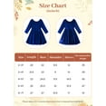 thumbnail image 3 of SILVERCELL 2-7T Toddler Girls Christmas Velvet Twirl Dresses + Headband, Little Girl Casual Long Sleeve Swing A-Line Skater Party Dress, 2-7 Years, Blue, 3 of 8