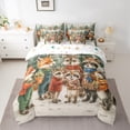thumbnail image 2 of Manfei Cartoon Raccoon Twin Bedding Sets 7-Piece for Teens, Vintage Fairy Tale Animal Bedding Comforter Set, Western Christmas Reversible Sheet Sets, Luxury Bedroom Decor, 2 of 7